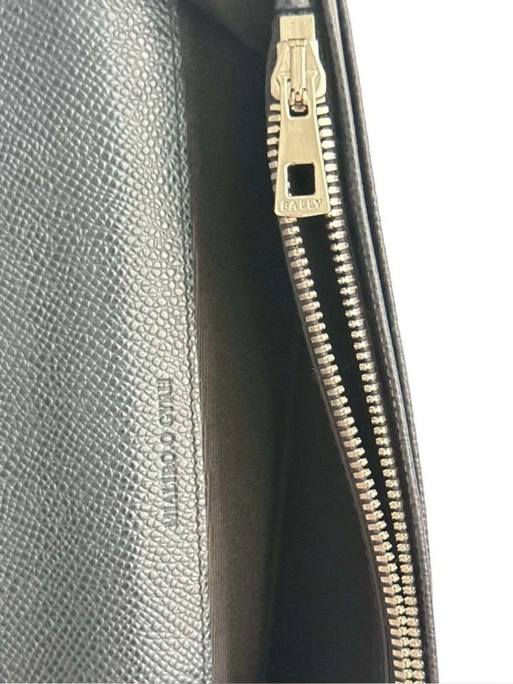 BALLY Switzerland Leather Continental Wallet Navy Blue Long Logo Luxury Baliro